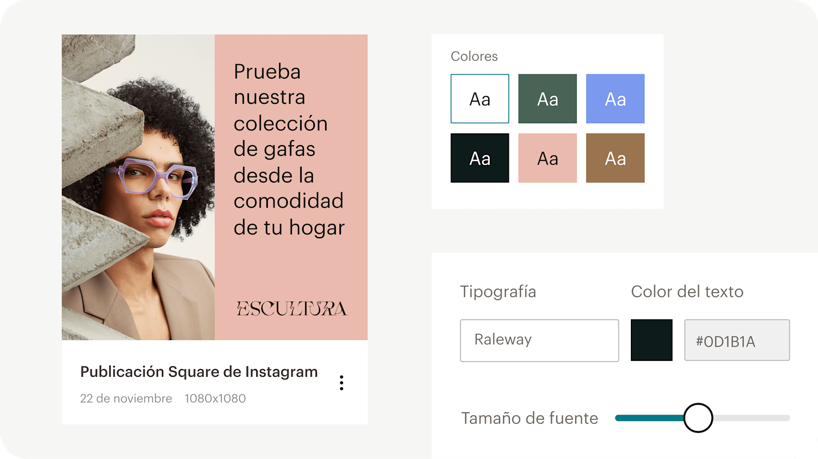 Un vistazo a la interfaz de Creative Assistant de Mailchimp y las diferentes opciones de diseño