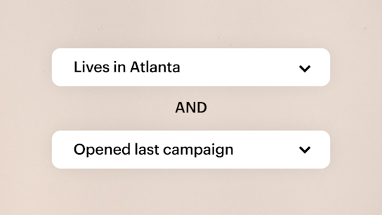Example of advanced segmentation based on location and activity in order to create more personalized messages.